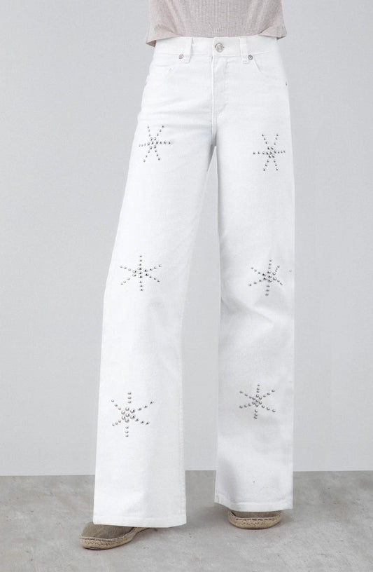 Pantalón Dibujo Flores White