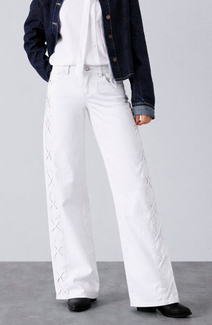 Pantalón Franja Lateral White