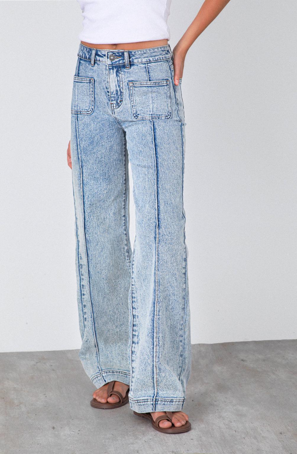 Pantalón Wide Leg Pocket Blue
