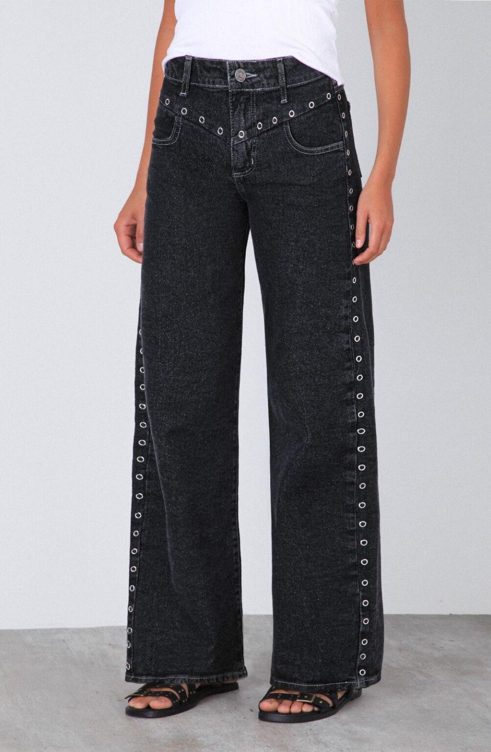 Pantalón Ojal Frontal Black