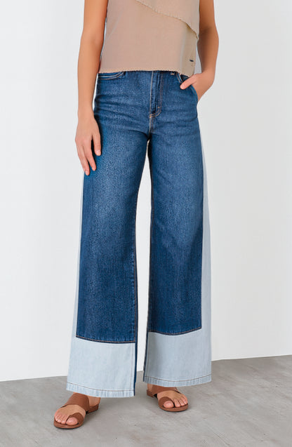 Pantalón Bicolor Franja White