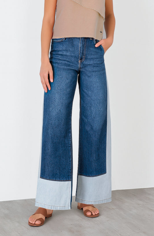 Pantalón Bicolor Franja White