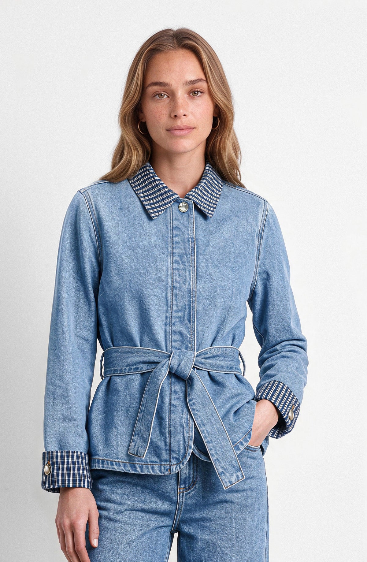 Campera Detalle Print Blue