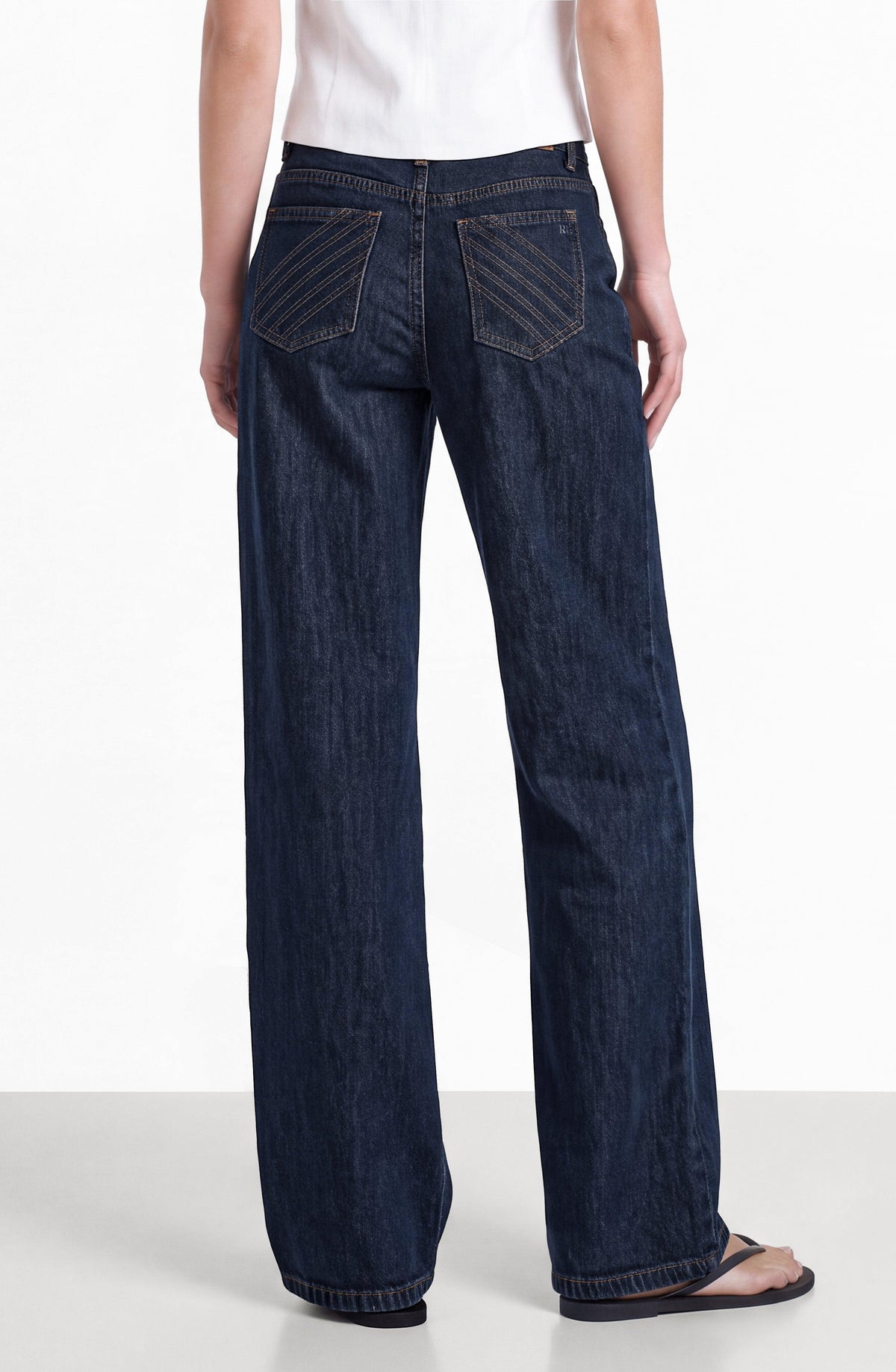 Pantalón Plisado Denim Indigo