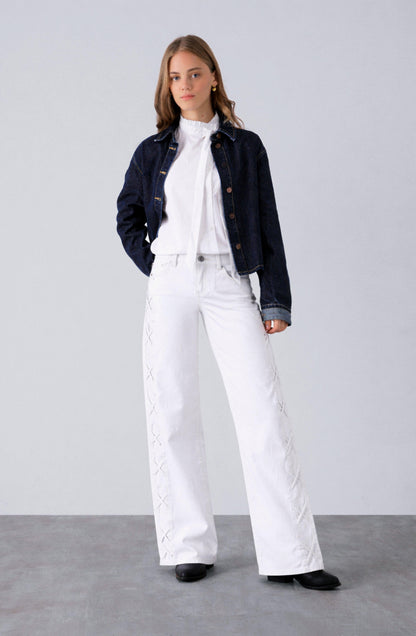 Pantalón Franja Lateral White