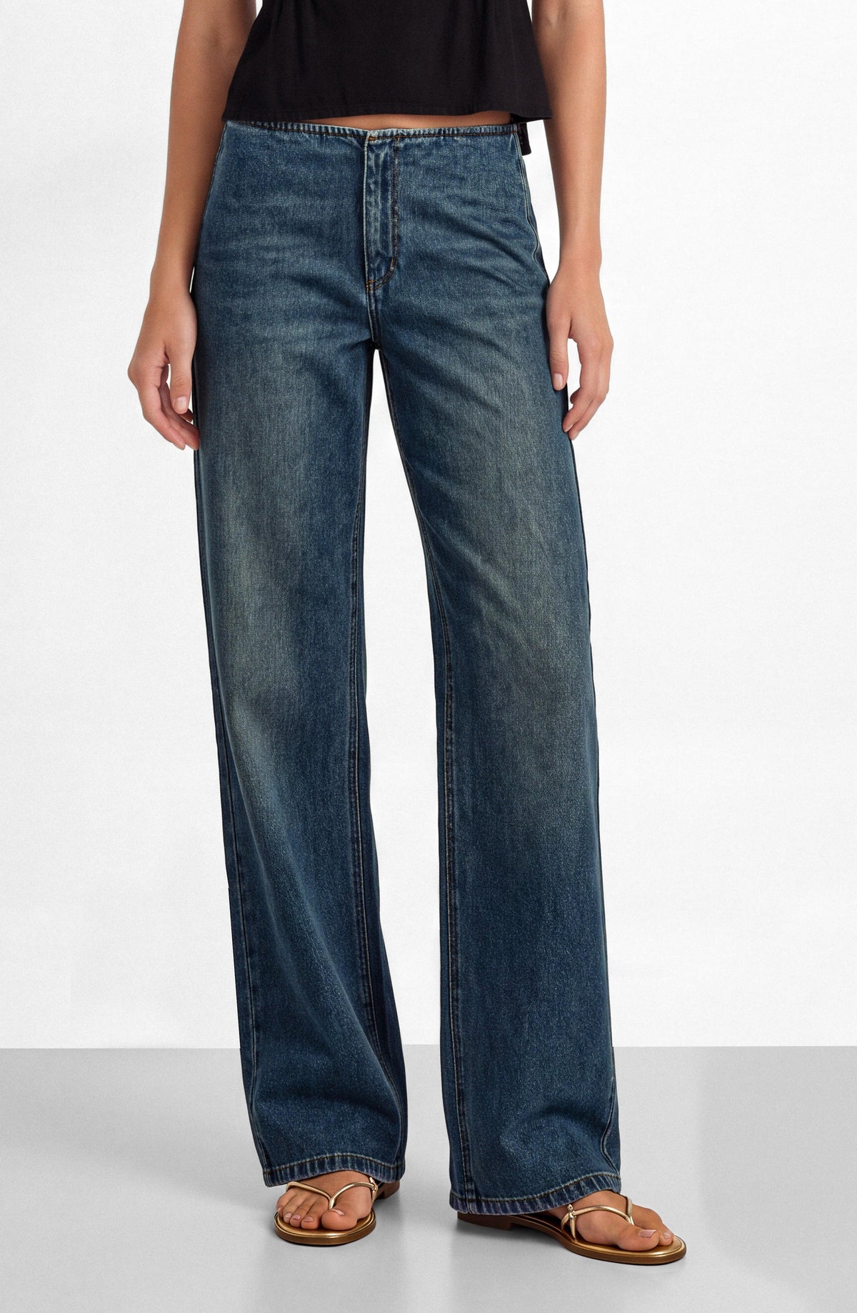 Pantalón Sin Pretina Tachas Blue