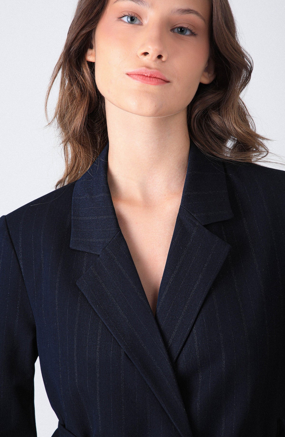 Blazer Lineas Lurex Navy