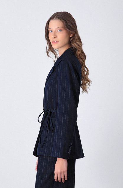 Blazer Lineas Lurex Navy