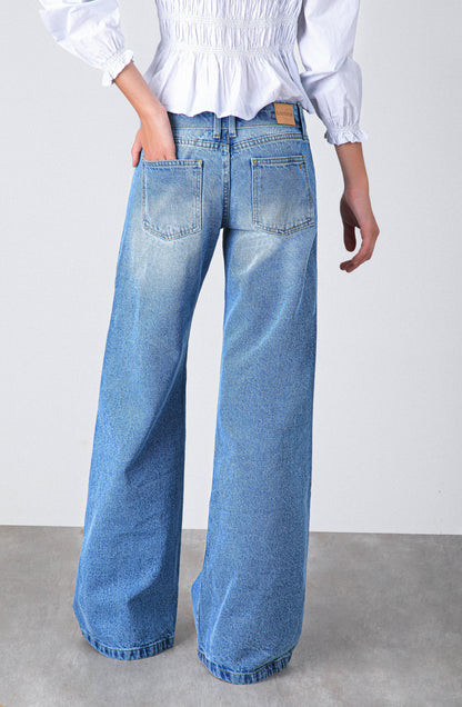 Pantalón Pretina Invertida Blue