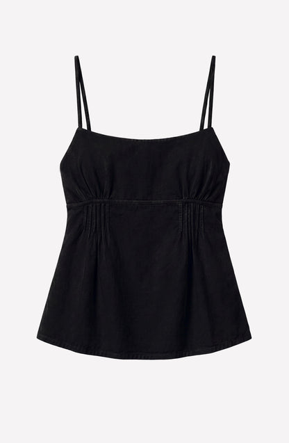 Top Escote Plisado Black