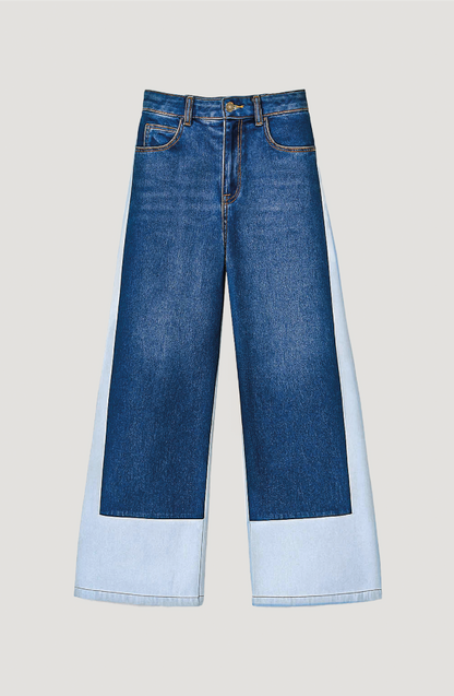 Pantalón Bicolor Franja White