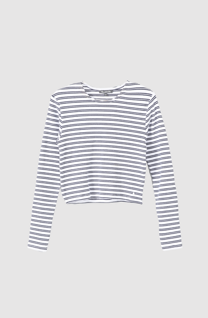 Remera Manga Larga Lineas White